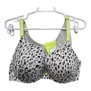 Torrid 46C Leopard Print Bra Neon Yellow Underwire Plus Size